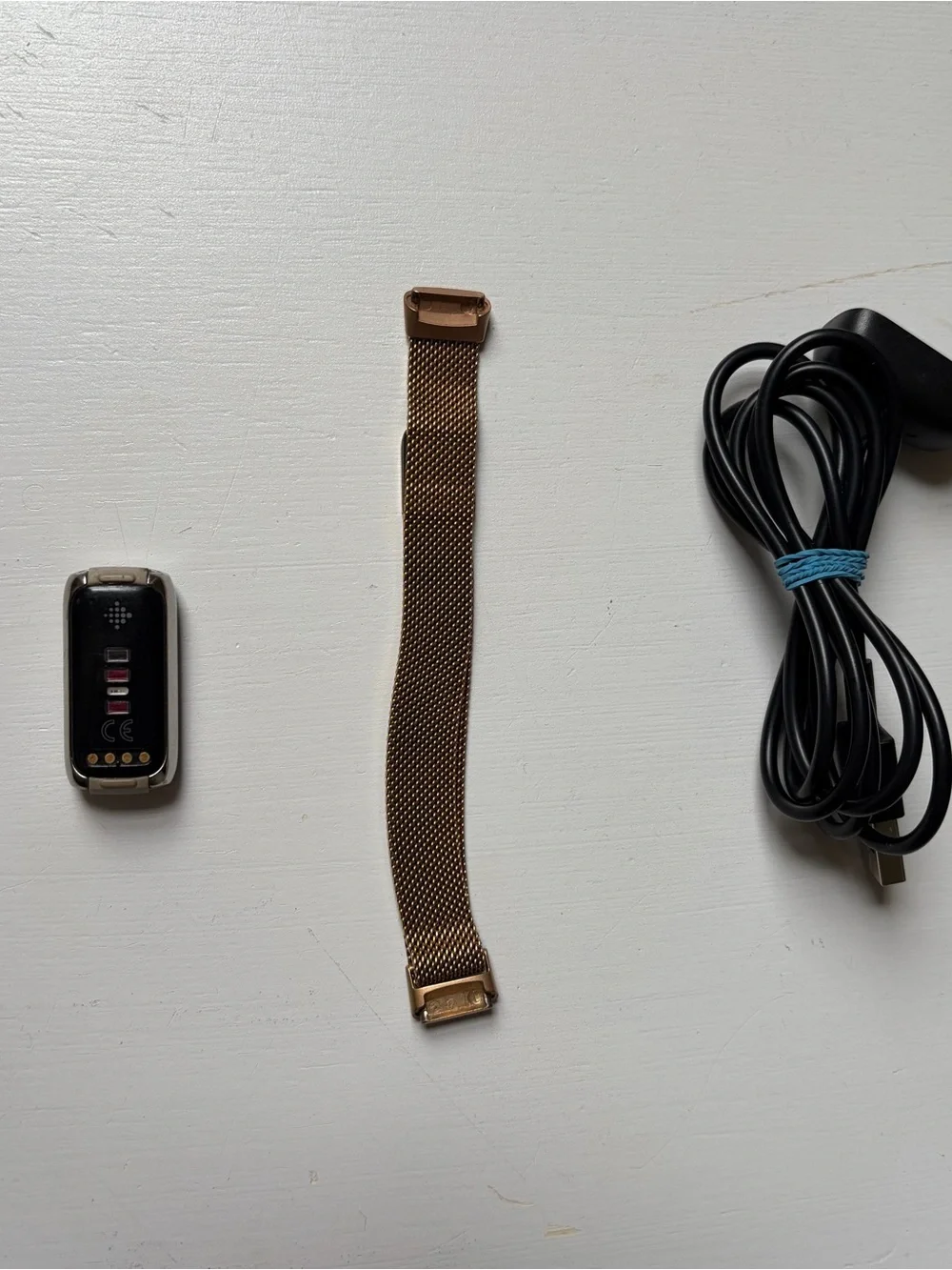 Fitbit Luxe Activity Tracker HR Watch with Gold Adjustable Band and Power Cord